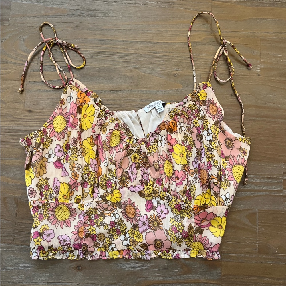 Colorful tie crop top